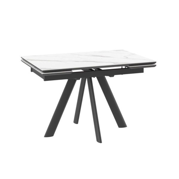 Стол JACK-120, раздвижной 120(30+30)х80, CALAKATTA ST CER/ЧЕРНЫЙ